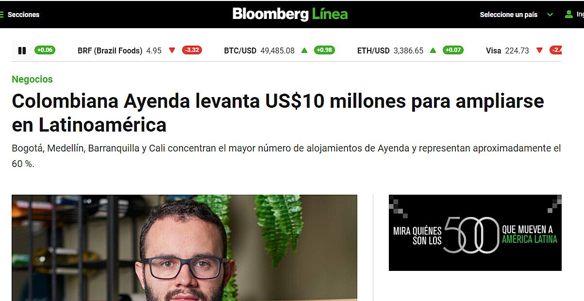Colombiana Ayenda levanta US$10 millones para ampliarse en Latinoamrica